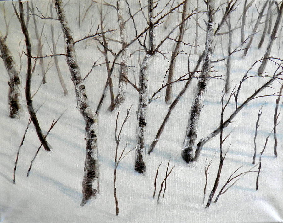 Winter Trees Painting by Ida Eriksen