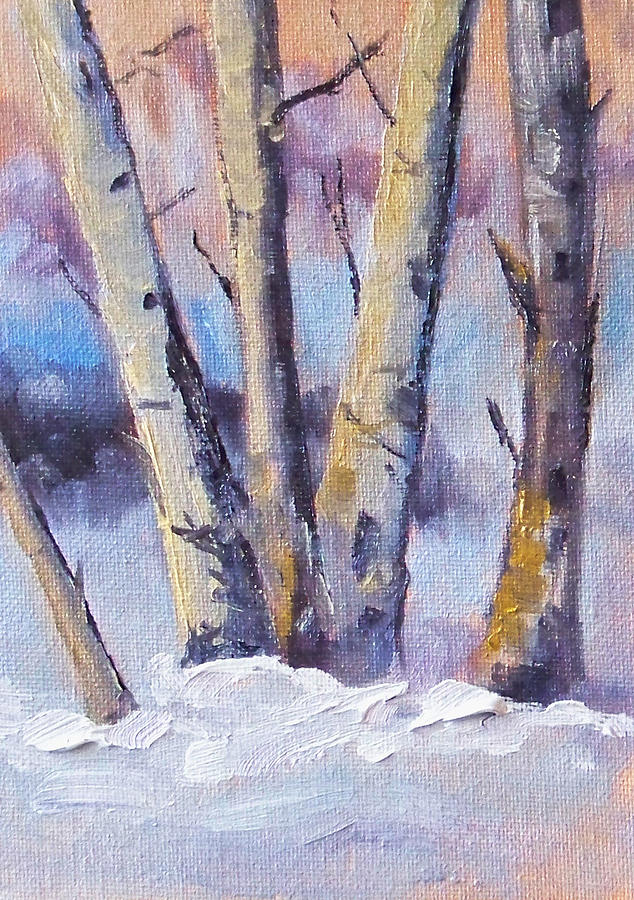 Tree Painting - Winter Trees by Nancy Merkle