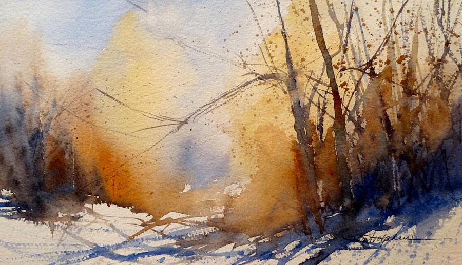 Winter Trees Painting by Sandra Strohschein