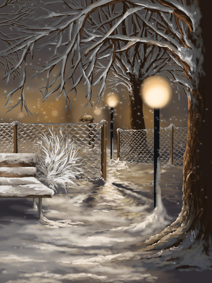 Tree Painting - Winter trilogy 3 by Veronica Minozzi