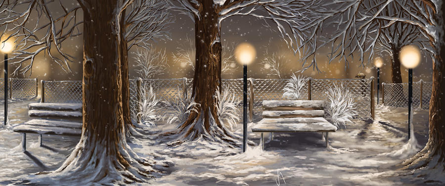 Winter trilogy collage Painting by Veronica Minozzi