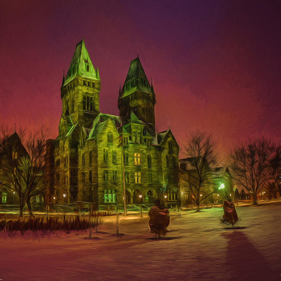 Winter Twilight at Buffalo Psych Center N1 Photograph by Chris Bordeleau