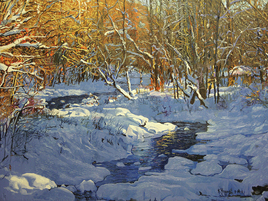 Winter Twilight Painting by Kenneth Young