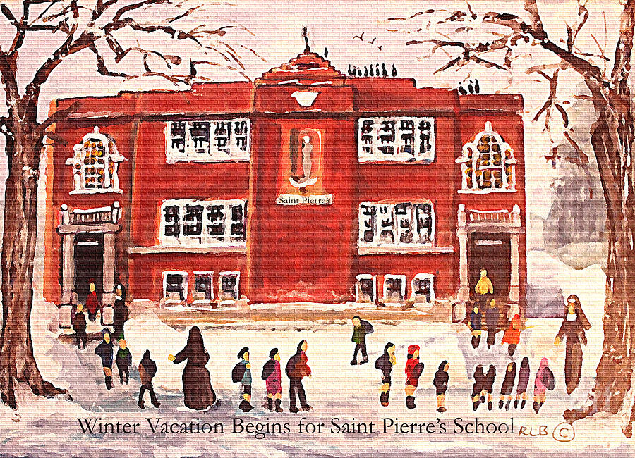 Winter Vacation Begins for Saint Pierres School Painting by Rita Brown