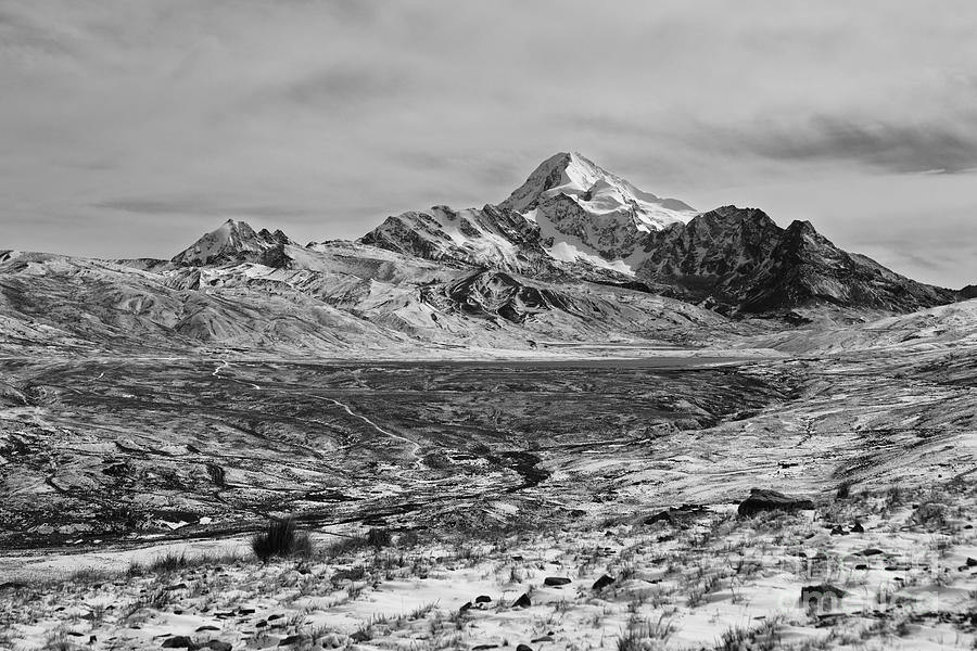 Black And White Photograph - Winter Views of Mt Huayna Potosi by James Brunker