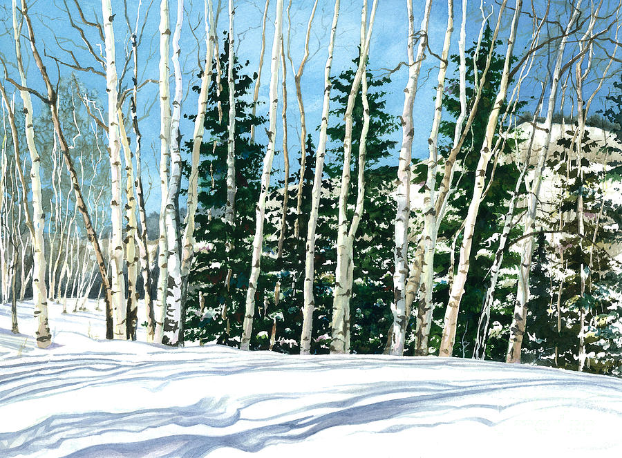 Winter Walk Painting by Barbara Jewell