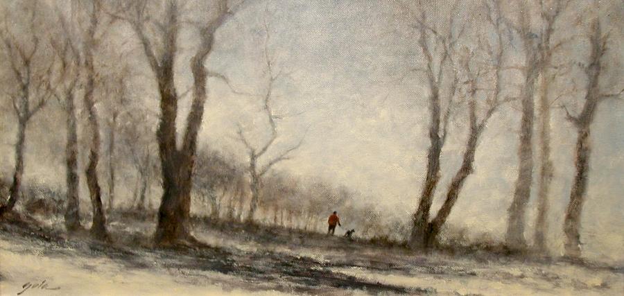 Landscape Painting - Winter Walk by Jim Gola Landscape Painting - Winter Walk by Jim Gola