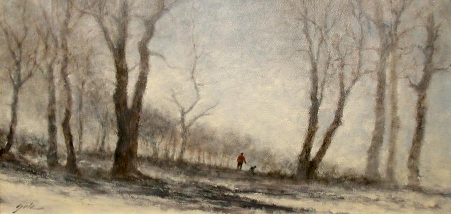 Winter Walk Painting by Jim Gola