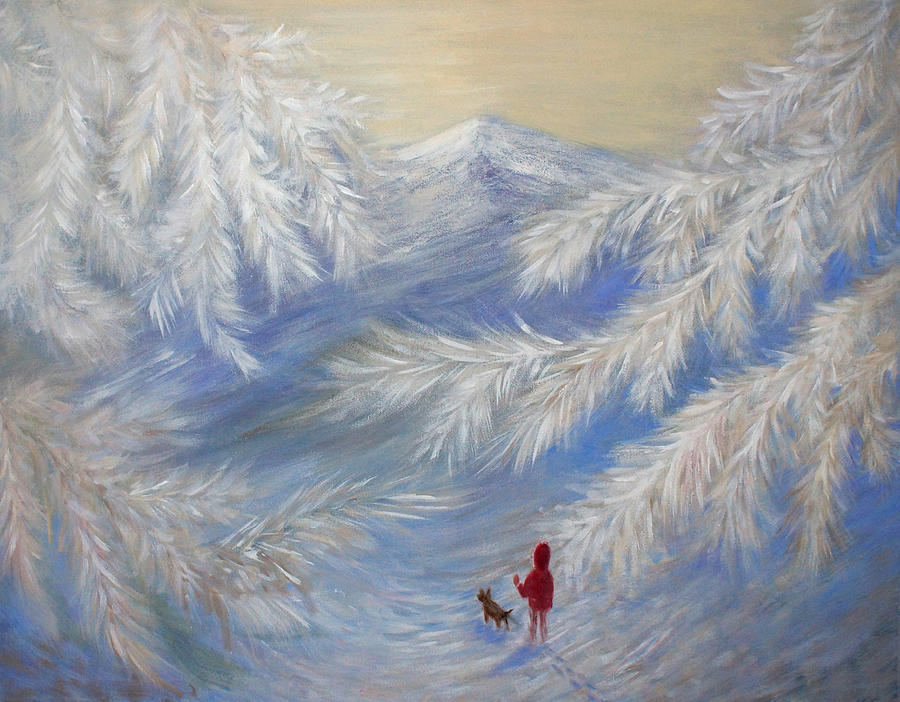 Winter Walk Painting by Jo Smoley