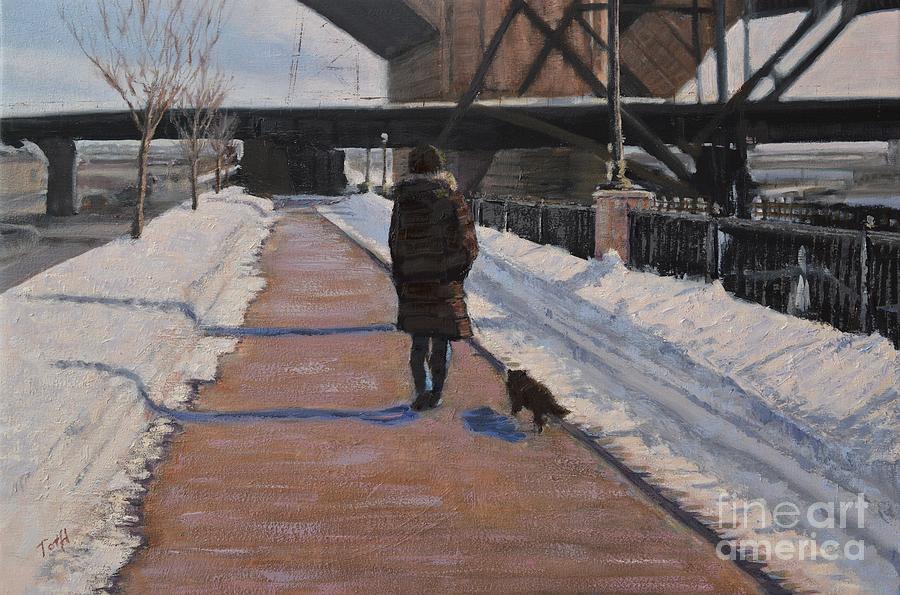 Winter Walk Painting by Laura Toth