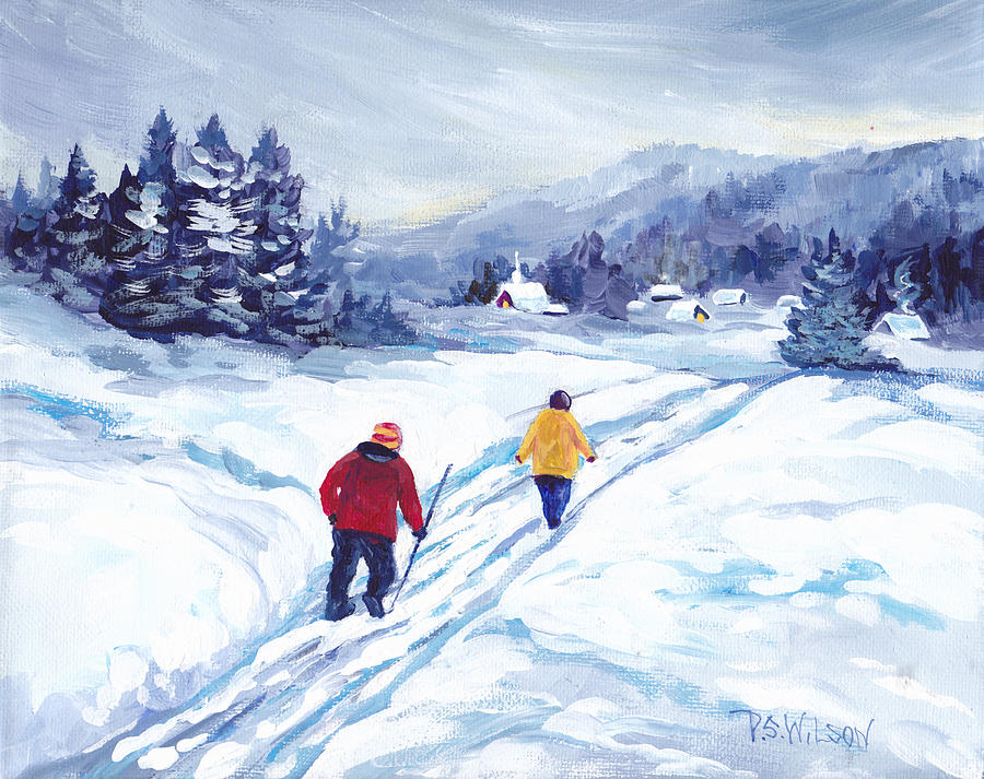 Winter Walk Painting by Peggy Wilson