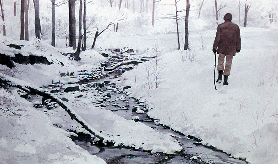 Winter Walk Painting by Tom Wooldridge