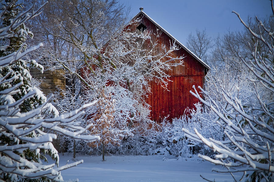 Barn Photograph - Winter Warmth  by Jeff Klingler