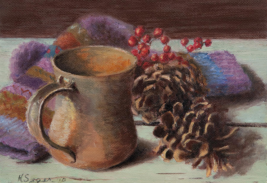 Mug Painting - Winter Warmth by Katherine Seger
