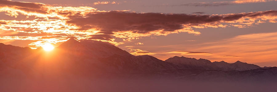 Mountain Photograph - Winter Wasatch Daybreak by Chad Dutson