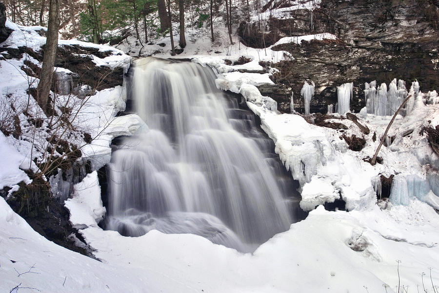 Winter Wilds At Erie Falls Photograph by Gene Walls