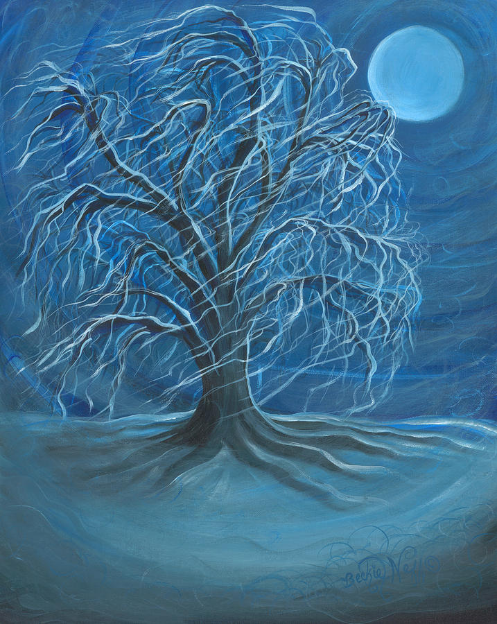 Winter Painting - Winter Willow by Beckie J Neff