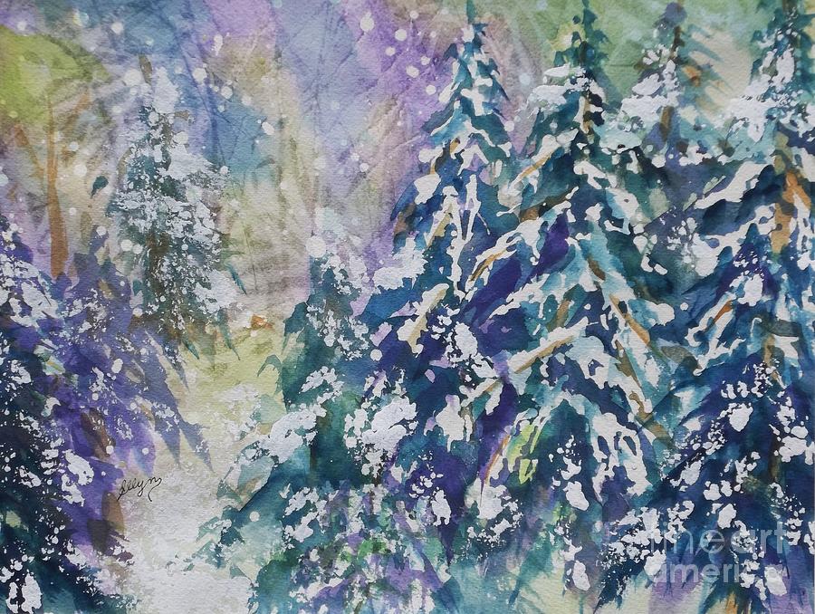 Tree Painting - Winter Winds by Ellen Levinson