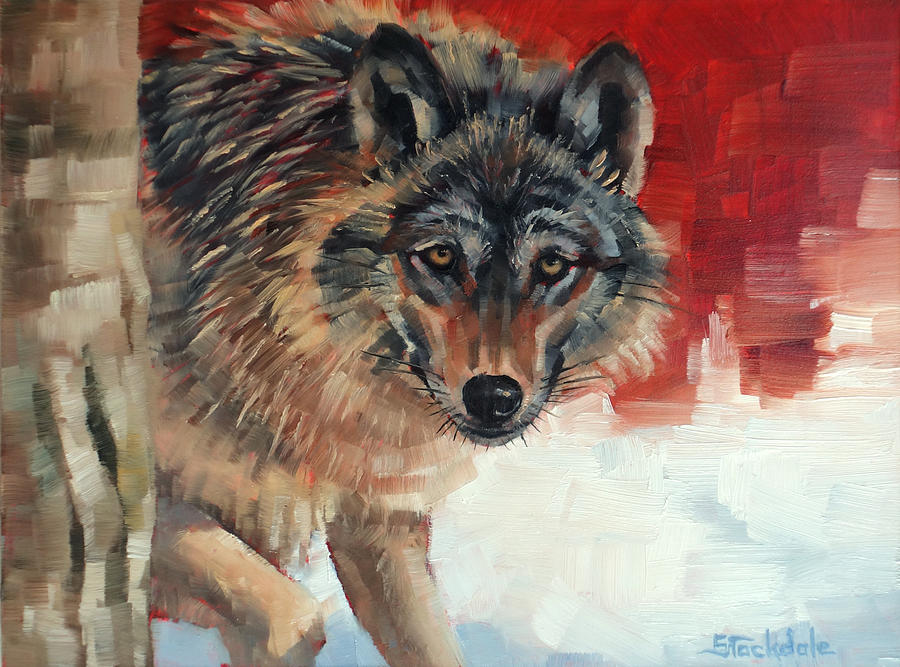 Winter Wolf Painting by Margaret Stockdale
