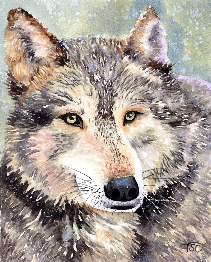 Winter Wolf Painting by Tammy Crawford - Fine Art America