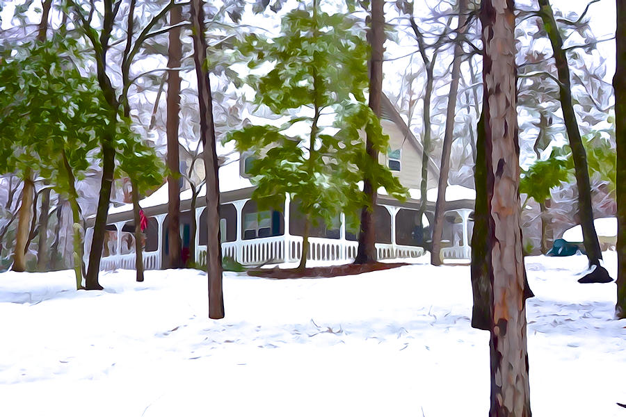 Winter Photograph - Winter Wonderland - Cabin in the Woods by Norma Brock