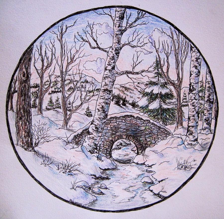 Winter wonderland Drawing by Megan Walsh