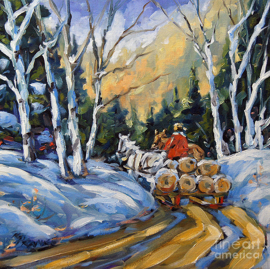 Horse Painting - Winter Wood Horses by Prankearts by Richard T Pranke