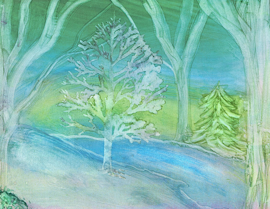 Winter Wood Painting by Kelly Dallas