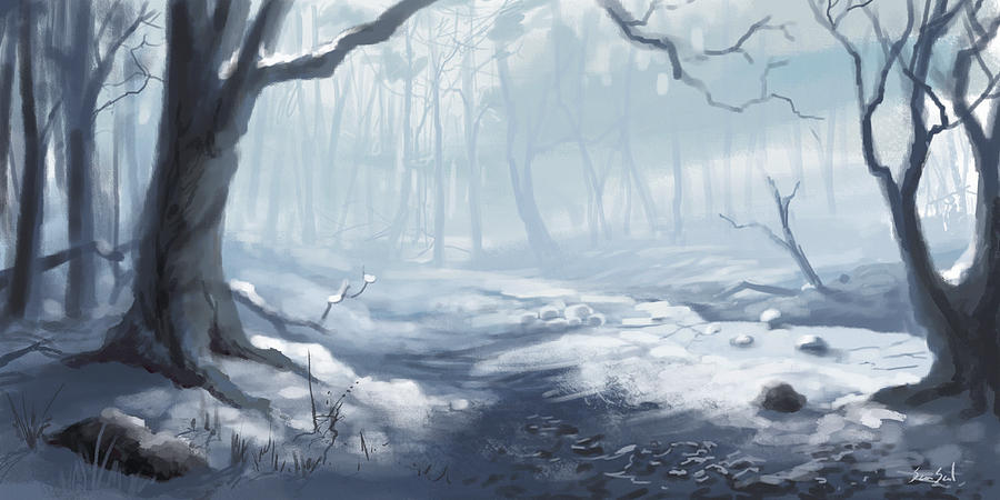 Winter Landscape Painting - Winter Wood by Sean Seal