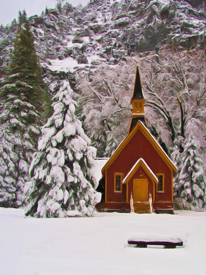 Winter Yosemite Chapel Photograph by Heidi Smith