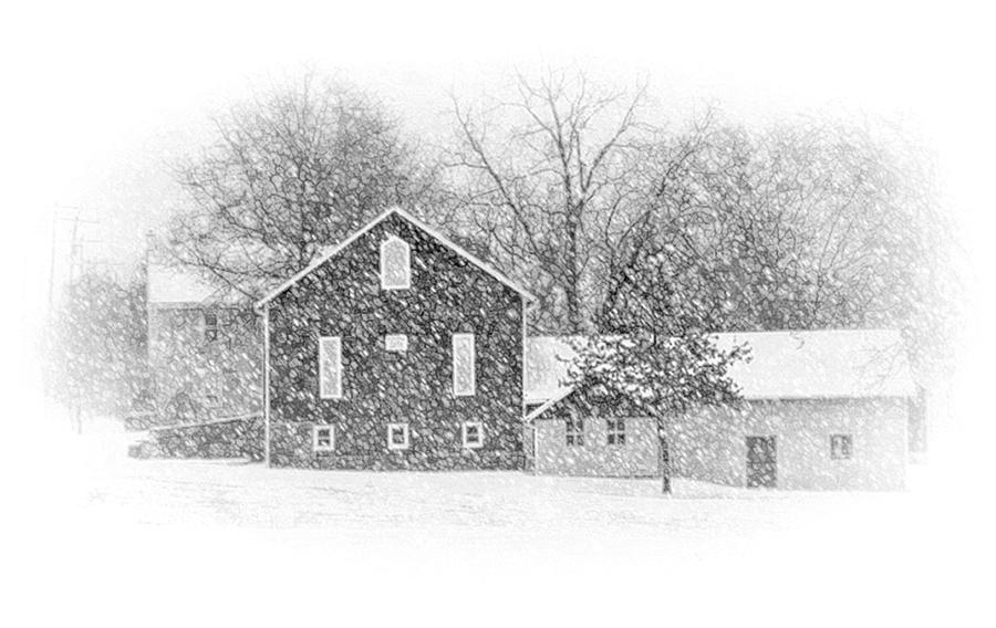Winter Photograph - Winters Barn by Stephanie Calhoun