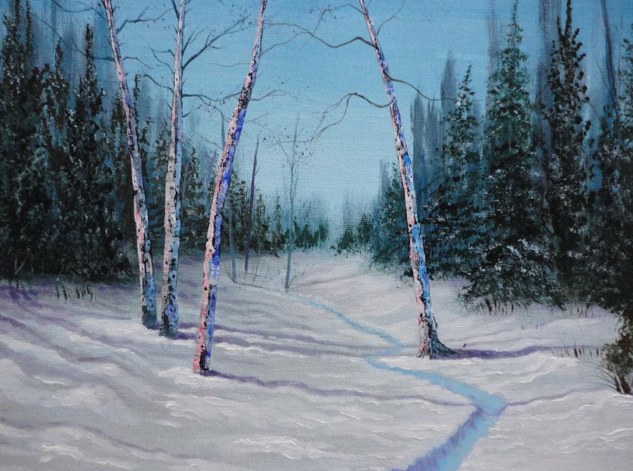 Winter Painting - Winters Day by Xochi Hughes Madera