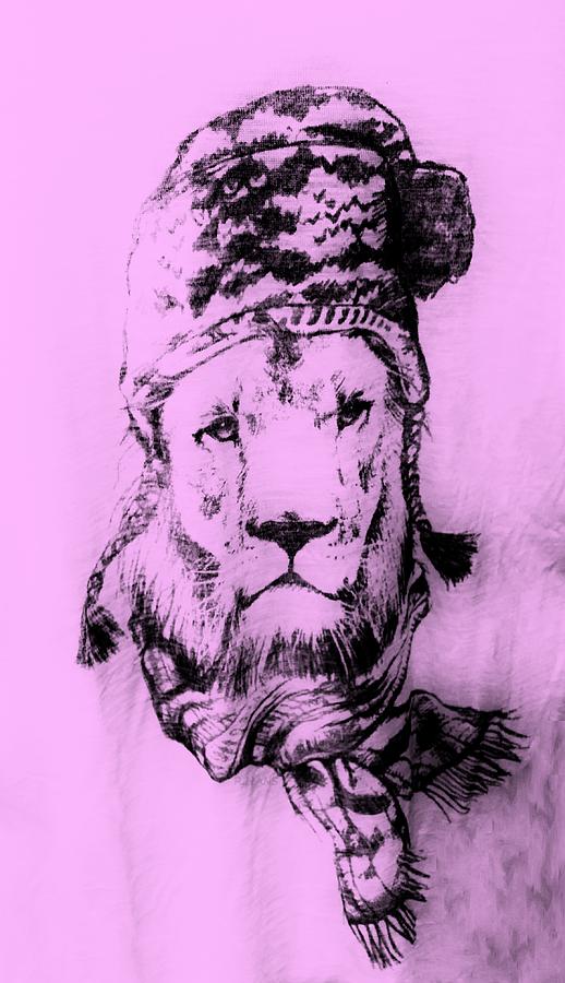 Winters Lion Pink Photograph by Rob Hans
