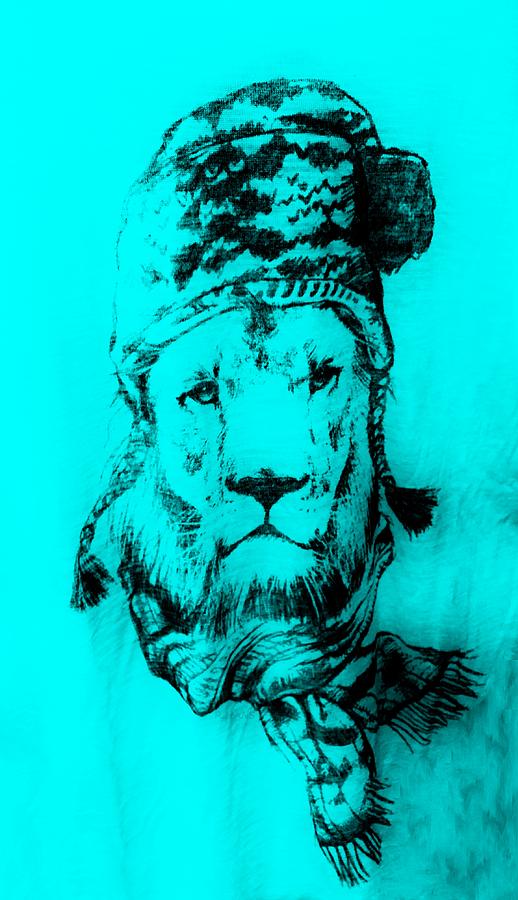 Winters Lion Turquoise Photograph by Rob Hans