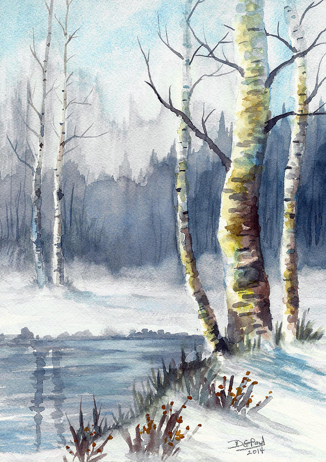 Winters Touch Painting by David G Paul