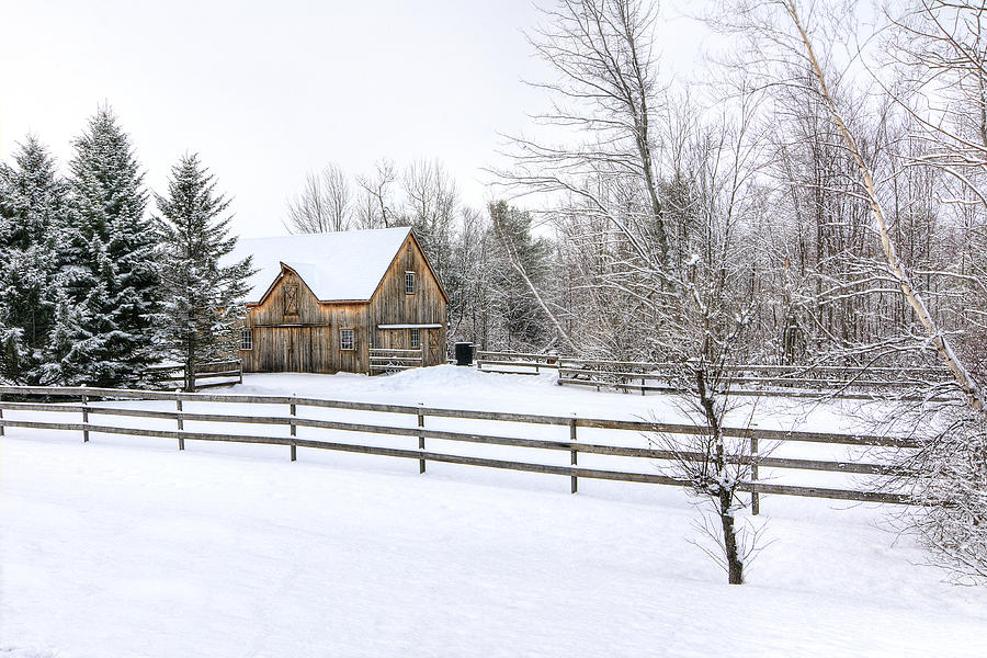 Wintry Barn Photograph by Donna Doherty
