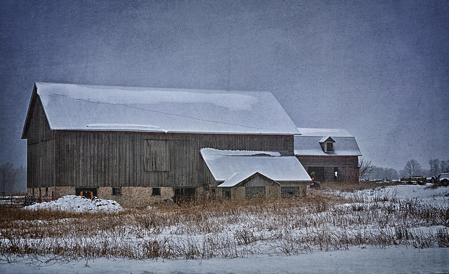 Wintry Barn Photograph by Joan Carroll