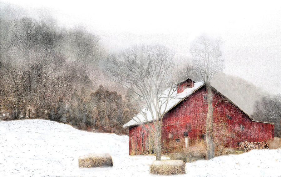Barn Photograph - Wintry Mix by William Griffin