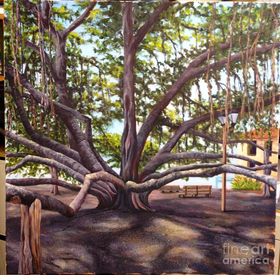 WIP Banyan Tree 6 Painting by Darice Machel McGuire