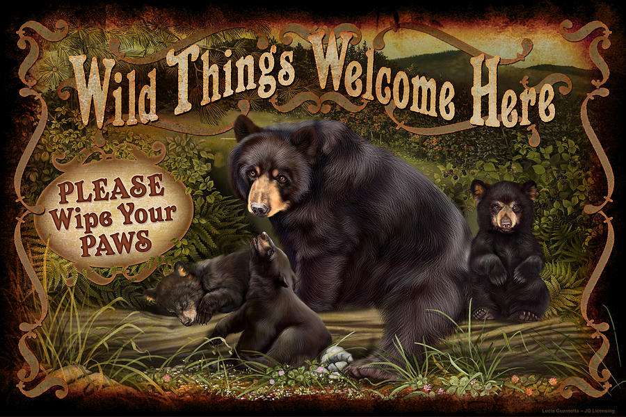 Wildlife Painting - Wipe Your Paws by JQ Licensing