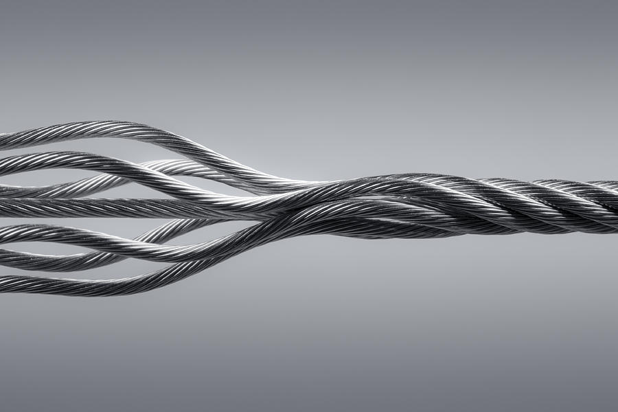 Wire rope. Connection Steel Link Strength Twisted Cable Abstract Photograph by ThomasVogel