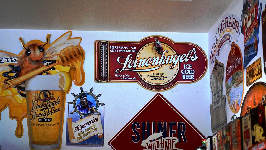 Sign Photograph - Wisconsin Beer Signs by Karen Majkrzak