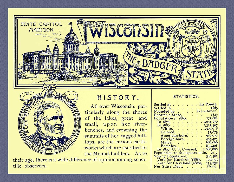 Wisconsin From 1891 Guidebook Photograph by Phil Cardamone