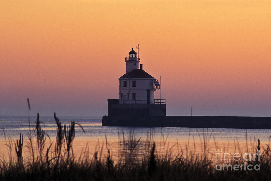 Sunset Photograph - Wisconsin Point Lighthouse - FS000216 by Daniel Dempster