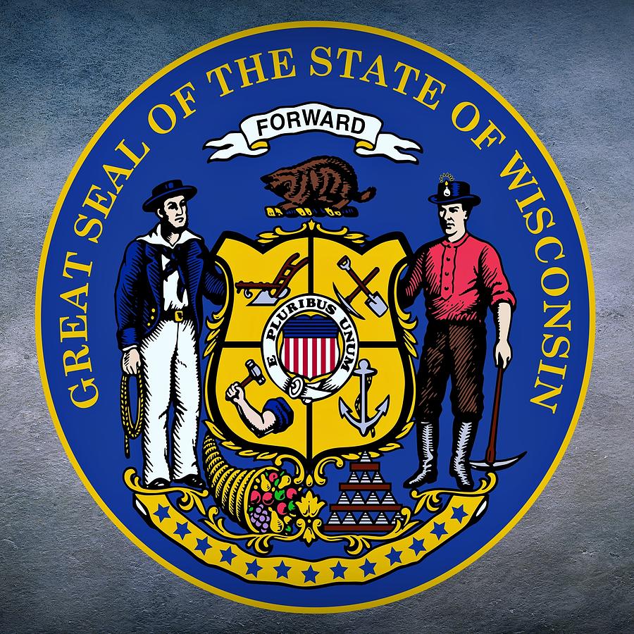 Wisconsin State Seal Digital Art by Movie Poster Prints