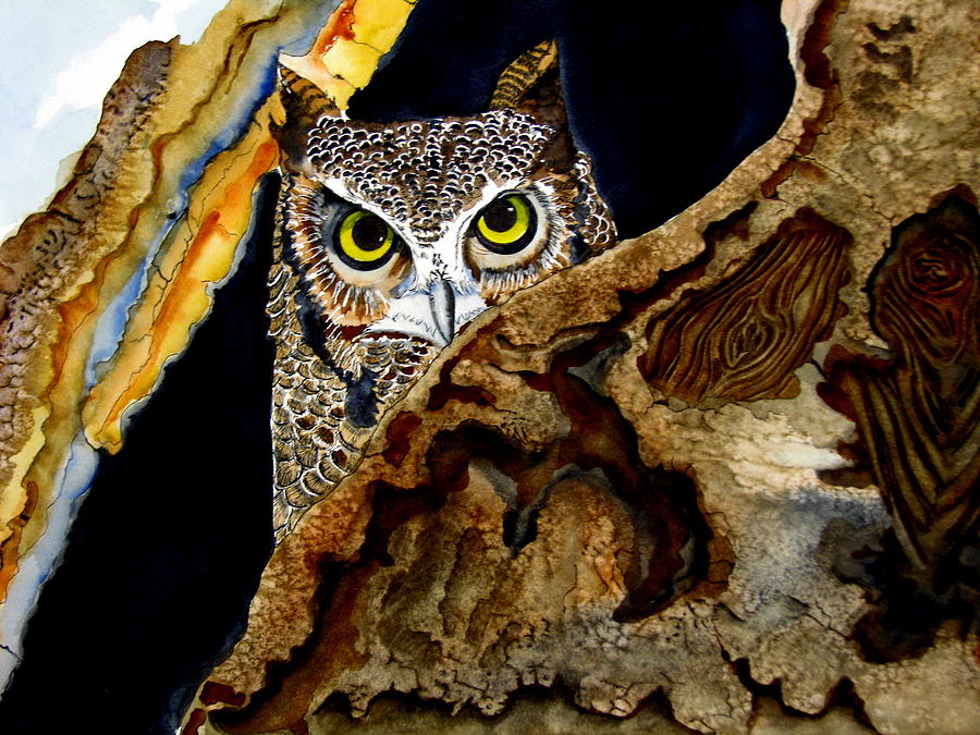 Owl Painting - Wise by Emmanuel Turner