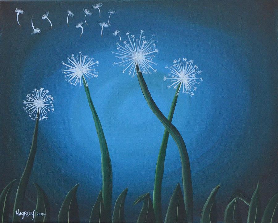 Dandelion Painting - Wish Upon A Dandelion  by Yolanda Negron
