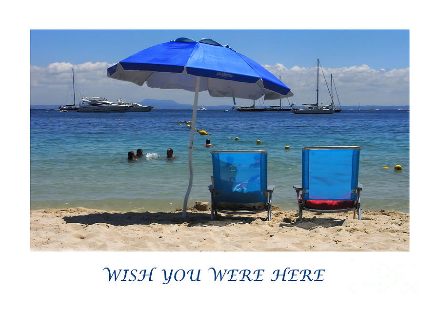 Umbrella Photograph - Wish you were here by Gillian Singleton