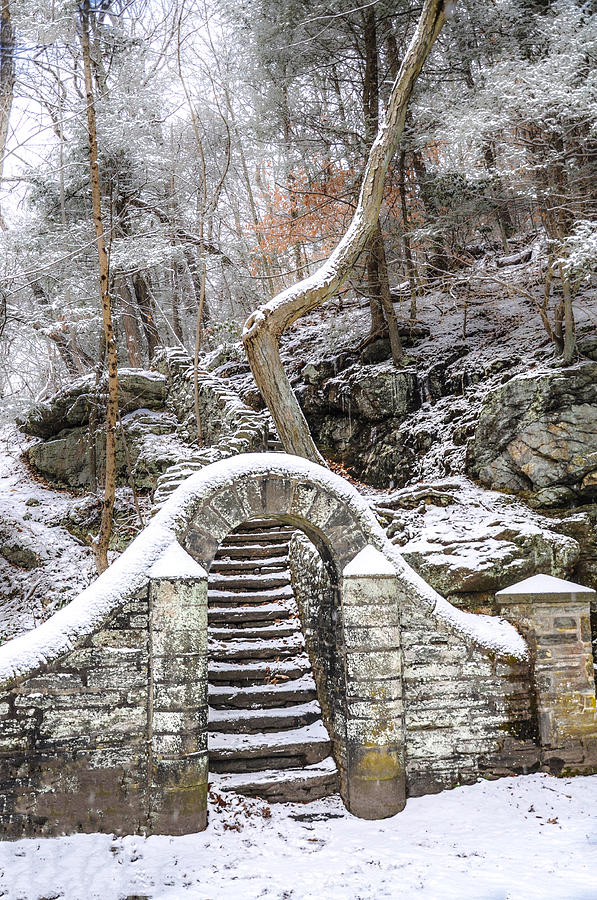 Winter Photograph - Wissahickon Steps in the Snow by Bill Cannon