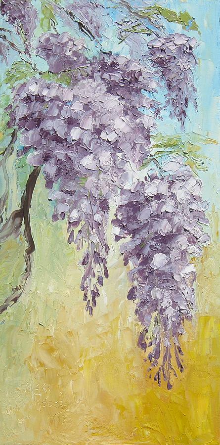 Nature Painting - Wisteria and Gold by Mary Rogers